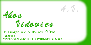 akos vidovics business card
